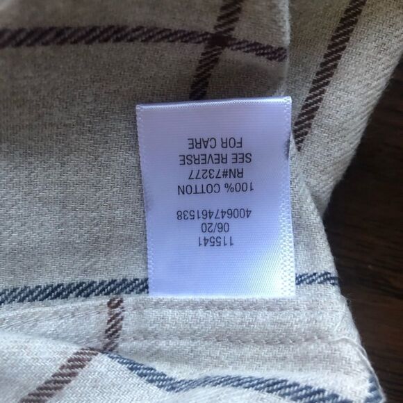 CROFT & BARROW Flannel Shirt, Tan/Beige Size M NWT - Picture 5 of 7
